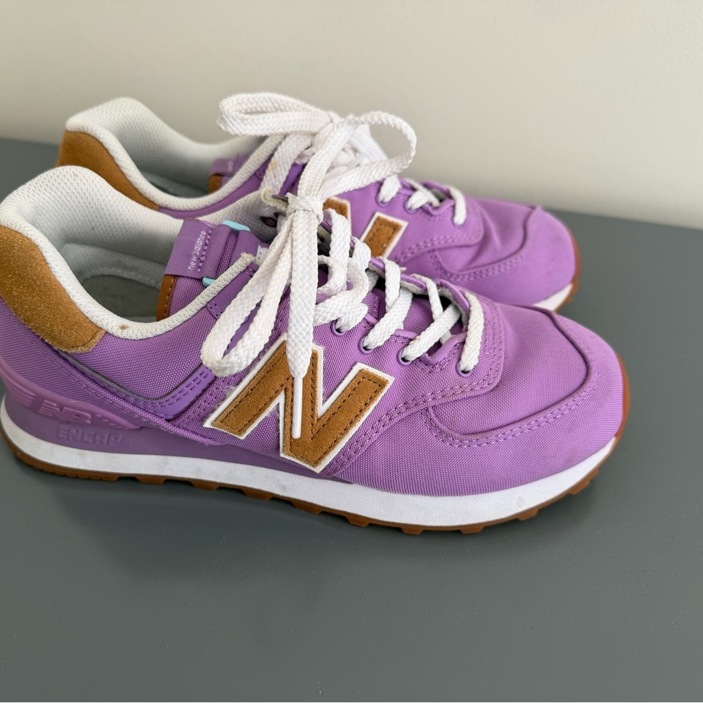 New Balance Lavender and Tan Athletic Shoes
